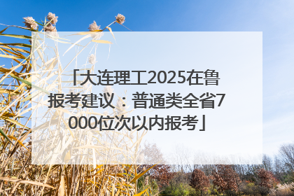 大连理工2025在鲁报考建议：普通类全省7000位次以内报考